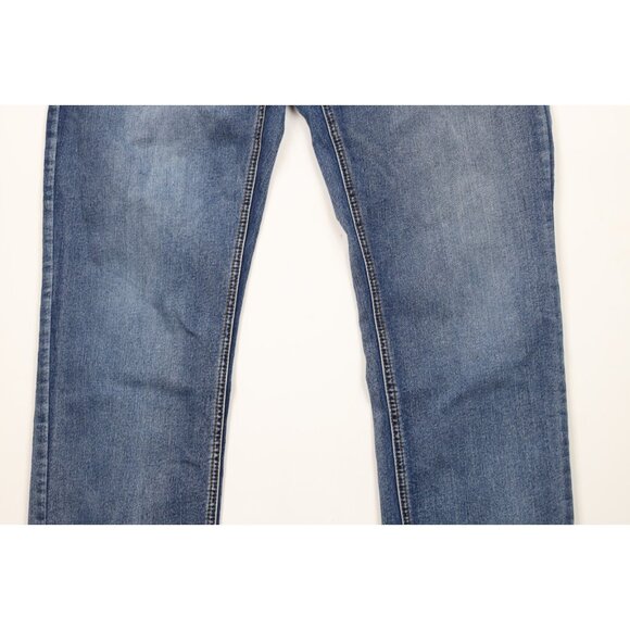 Nat Nast Luxury Originals Mens 36x30 Faded Stretch Straight Leg Denim Jeans Blue - Picture 3 of 14